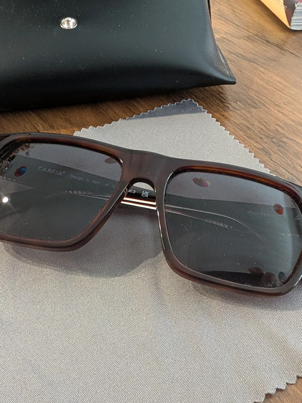 Tortoiseshell Square Sunglasses for Men - Brown Lenses